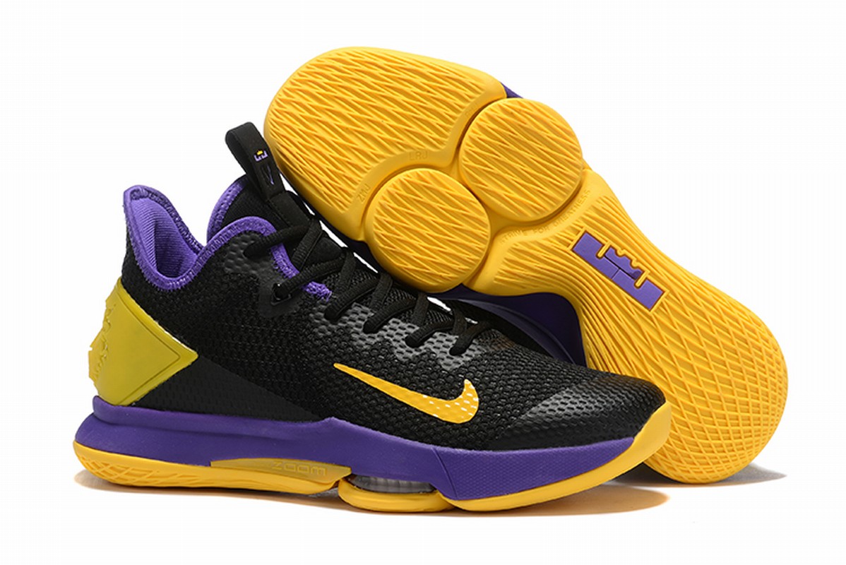 Nike Lebron James Witness 4 Shoes Black PurpleYellow